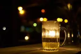 A glass for beer on a bar